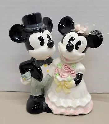 Vintage Mickey & Minnie Mouse Ceramic Disney Wedding Figurine/Cake Topper! • $23