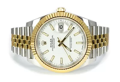 ROLEX Datejust 41 - 126333 - White Dial - Steel And Gold - 2018 - Box And Papers • £9995