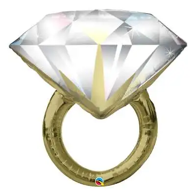 $16 • Buy NEW Qualatex Diamond Wedding Ring Shaped Foil Balloon By Spotlight