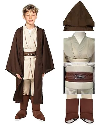 Jedi Costume Kids OBI Wan Kenobi Hoodie Robe Tunic Uniform Child….size S • $24