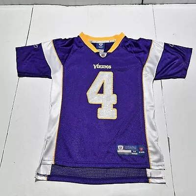 Brett Favre #4 Minnesota Vikings Jersey Youth M Purple Gold NFL Reebok On Field • $14