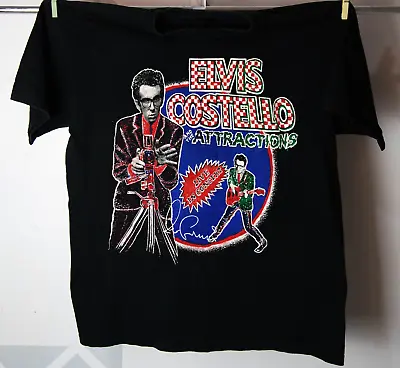 1980s Style Elvis Costello & The Attractions Shirt Black Unisex S-5XL CC4594 • $22.79