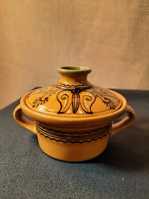 $25 • Buy Hungarian Tagine Cooking Pot Handmade Hand Painted, Signed On Bottom.