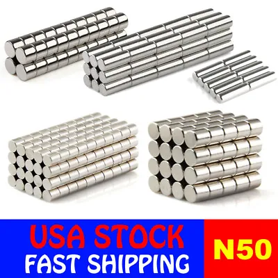 Super Strong N50 Cylinder Neodymium Mini Fridge Magnets Rare Earth New • $14.10