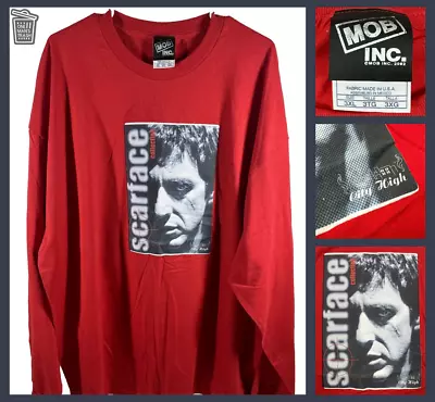 Vintage Scarface Collection Red Long Sleeve Shirt MOB Inc.Tag 3XL New • $15.99