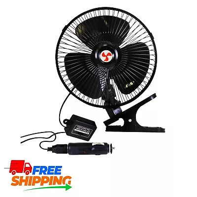 Koolatron Electric 12V Clip-On Oscillating Fan 2 Speeds Adjustable Neck Tilt • $59.99