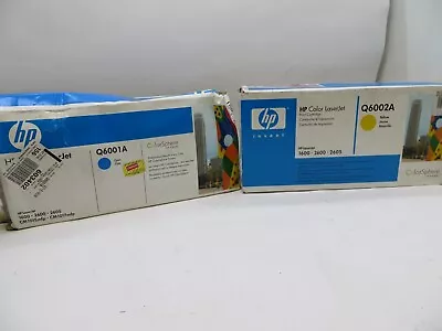 Qty-2 Hp Q6001a(cyan) + Q6002a(yellow) Toner Cartridges ***read Desc*** T8-e3 • $49.50