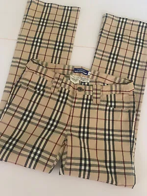 £75 • Buy Burberry Vintage Nova Check Low-waisted Trousers, Fr34