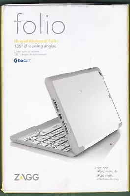 $17.55 • Buy Zagg Folio Hinged Case With Bluetooth Keyboard For IPad Mini - FAULTY BATTERY!!!