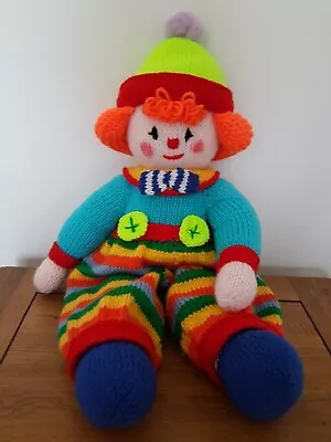 Hand Knitted Toys.  BUTTONS THE CLOWN  • £18.95