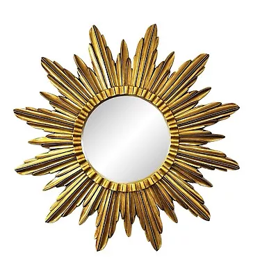 Stunning Italian Large Mid Century Vintage Gold Starburst Sunburst Mirror • $1945