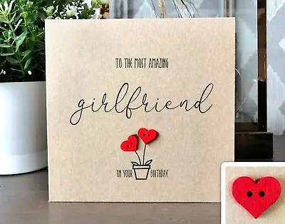 Handmade Birthday Card For Girlfriend Personalised Card For Amazing Girlfriend • £3.75