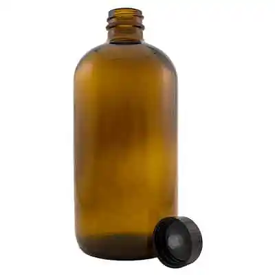 16 Fl Oz Amber Glass Bottle W/ Phenolic Cap • $6.99