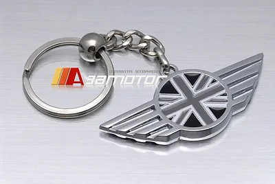 Union Jack In Black White British Flag Key Chain Keyring Fit For BMW Mini Cooper • $12.34