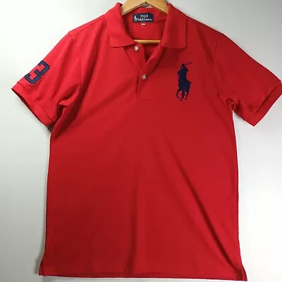 Polo Ralph Lauren Red Big Pony Polo Shirt Mens Short Sleeve No.3  • $29.07