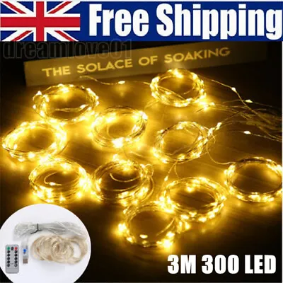 £6.55 • Buy 3M 300 LED Curtain Fairy Light String Indoor/Outdoor Backdrop Wedding Xmas Party