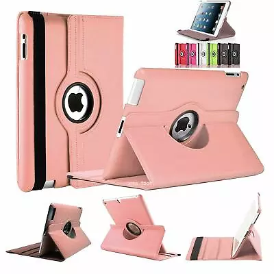 Leather 360 Degree Rotating Smart Stand Case Cover For All IPad Models • £4.59