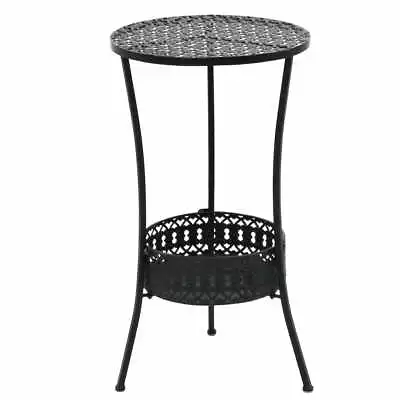 Metal Bistro Table Black Vintage Style Outdoor Garden Patio Furniture 40x70 Cm • $122.62