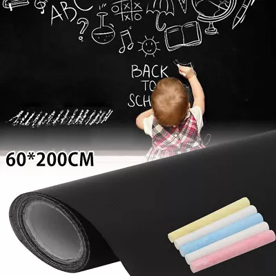 Removable Chalkboard Sticker Blackboard Vinyl Wall Decal Board Paper 5 Chalk UK • £8.34