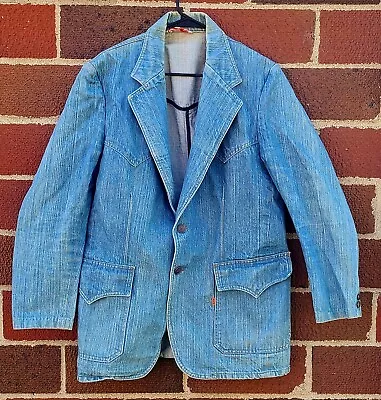 Vintage 70s Levis Orange Tab Blazer Denim Jacket Chore Usa Made Size 42 • $60