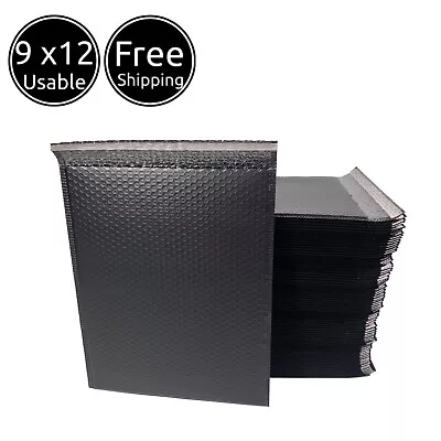 20 Pack 9 X 12 Inches Usable Size Black Sturdy Poly Plastic Padded Bubble Mailer • $15.99