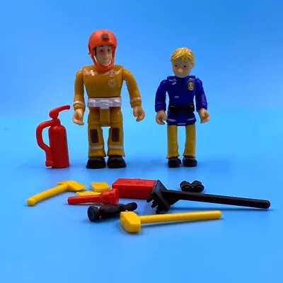 Set Fireman Sam Elvis & Penny 2 Articulated Figrues W/ Tools Hats Accessory Toys • $4.69