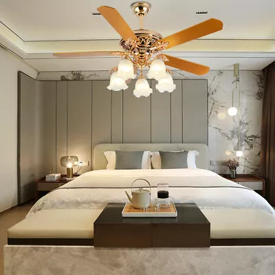 Modern 52  LED Fan Chandelier Ceiling Fans Light With Remote Control Durable New • $118.75