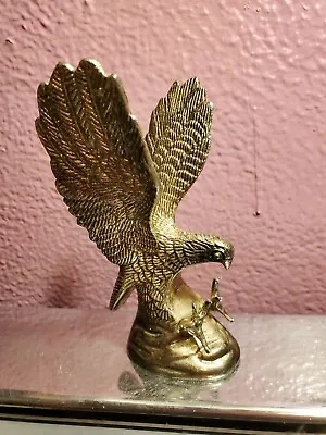 Vintage Small EAGLE BIRD Brass Metal Statue Wings Spread In Motion Figure Flying • $38