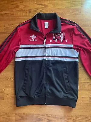 Vintage Adidas Y2K Miami Heat Spellout Full Zip Track Jacket Large EUC NBA • $35