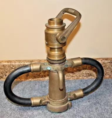 Vintage Brass Fire Nozzle Nozzle Fireman Hose NS Connection Original Antique • $199.97