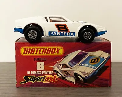 Matchbox #8 - De Tomaso Pantera (orange Int) Superfast 1975 - In Original Box 🔥 • $29.99