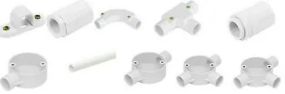 £2.41 • Buy 20MM White PVC Conduit Bends Boxes Adaptors Elbows Tee Coupler Saddles Clips Box
