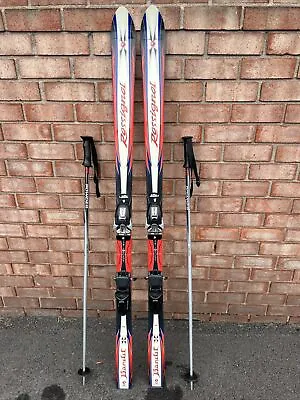 Rossignol Bandit X Freeride Skis 160 CM W/Marker Logic 3.1 Bindings + Ski Poles • $165