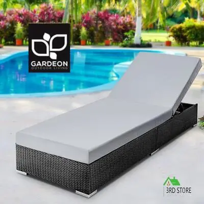$177.30 • Buy Gardeon Sun Lounge Wicker Lounger Outdoor Furniture Day Bed Rattan Garden Sofa