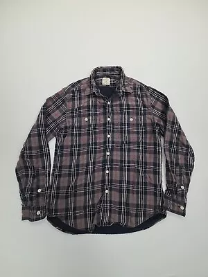 J Crew Shirt Adult Small Black Brown Button Up Work Shirt Comfort Casual Mens • $24.99