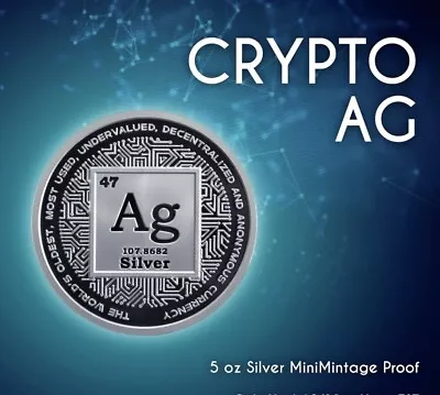 $532.86 • Buy 2021 - 5 Oz CRYPTO AG MINIMINTAGE PROOF .999 FINE SILVER - IN STOCK