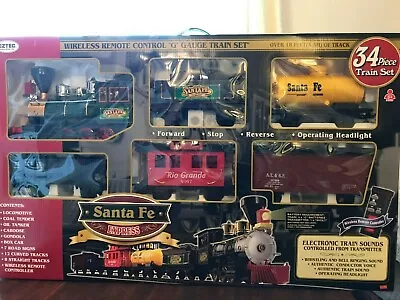 STEM Toys G Gauge Santa Fe 39 PIECE TRAIN SET REMOTE CONTROL UPC 019071369091 • $617.62