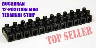 Buchanan 12-position Double-row Mini Terminal Strip Flexible Black Tsb03 • $3.32