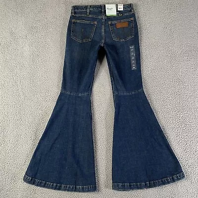 Wrangler Retro High Rise Flare Jeans Womens 28 X 34 Blue Bell Bottom Western NEW • $49.99