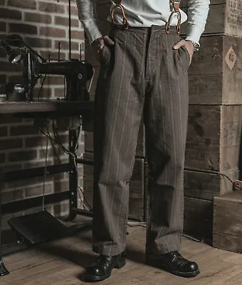 Bronson 1920s Vintage Pinstripes Men Gentlemen Suit Pants Working Class Trousers • $108.10