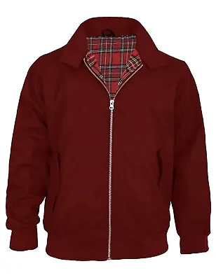 £10 • Buy Womens Unisex Classic Vintage Harrington Red With Tartan Lining Jacket Coat XS S