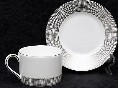 WEDGWOOD VERA WANG GILDED WEAVE PLATINUM Fine Bone China Low Cup & Saucer Set • $25