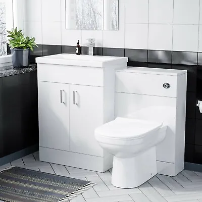 £299.99 • Buy 600mm Flat Pack Vanity Basin Unit & WC Unit And Back To Wall Toilet Pan| Nanuya
