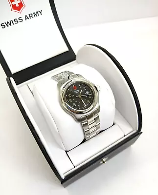 Swiss Army Silver Stainless Steel Boxed Wrist Watch • $61.65