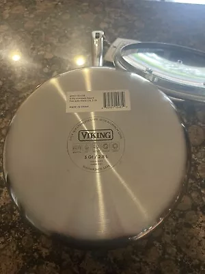 Viking 3-ply Bonded Stainless Steel Sauce Pan With Glass Lid 3qt/2.8l New • $70