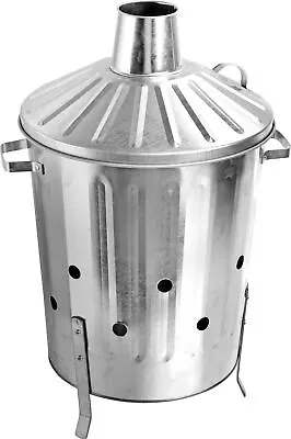 35L Galvanised Metal Rubbish Bin & Lid Dustbin • £28.99