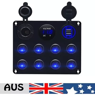 8 Gang LED Rocker Toggle Switch Panel USB Control For Car Truck Marine Boat • $36.35