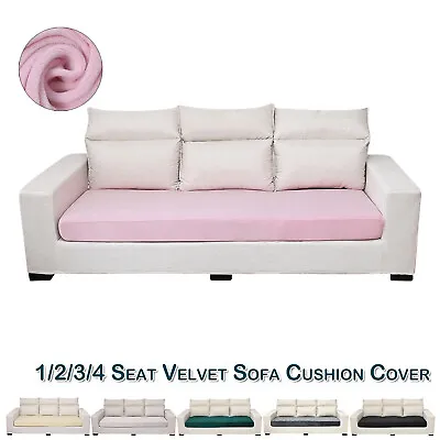 $15.79 • Buy 1/2/3Seater Velvet Sofa Seat Cushion Covers Stretch Elastic Couch Slip Protector