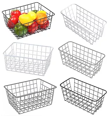 Metal Wire Studio Storage Basket Handy Basket Cupboard Organizer Home Kitchen • £6.50