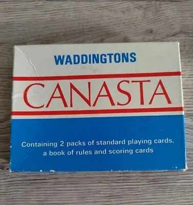 VINTAGE WADDINGTON'S Canasta Playing Cards Box Score Cards FREE P&P  • £5